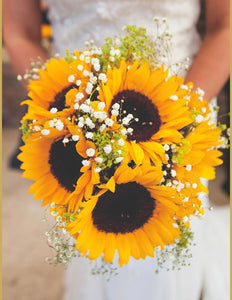 Sunflower bride bouquet