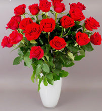 Load image into Gallery viewer, 24 Red Roses in White vase.- Best Seller
