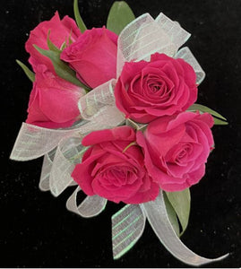 Hot pink spray roses corsage