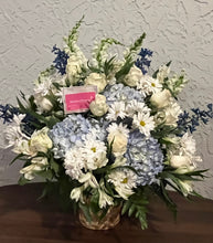 Load image into Gallery viewer, Blue and white sympathy basket
