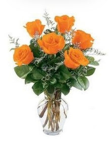 6 orange roses