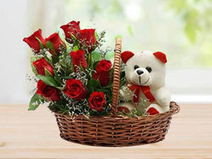 Basket of Love with Teddy Bear