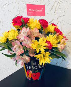 Best teacher floral arrangement 4”