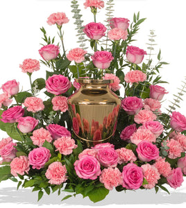 Cremation Urn wreath all Pink