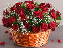 Load image into Gallery viewer, 2 dozen red roses in basket
