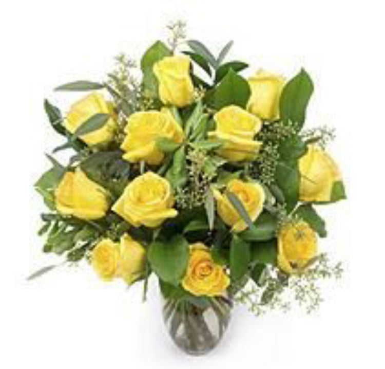 12 Perfect Yellow Roses