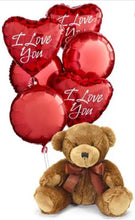 Load image into Gallery viewer, Balloons I Love Bqt and Teddy Bear
