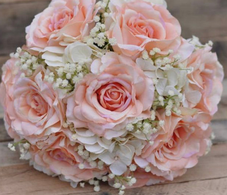 Blush/peach wedding bouquet