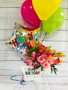 Happy birthday.- Fiesta    Includes: balloons