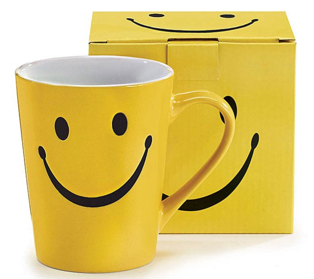 Smiley face stoneware mug