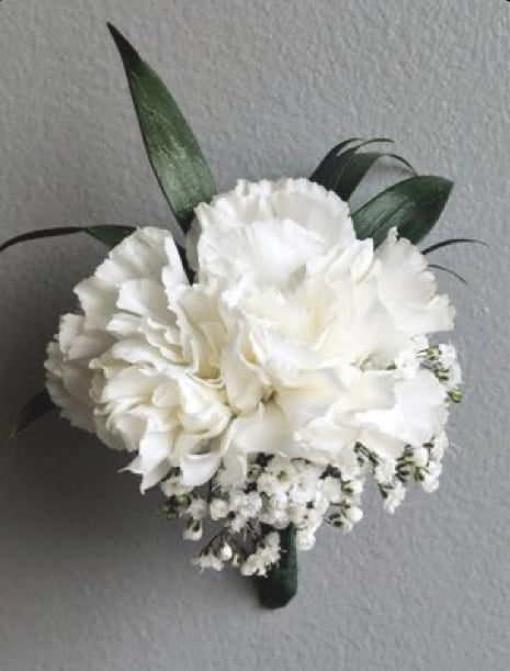 White carnation boutonnière