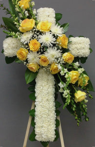 White and yellow sympathy cross