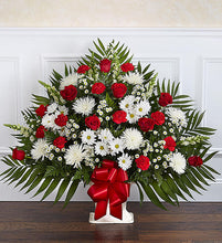 Load image into Gallery viewer, LOVE RED Sympathy flower in pot cover.
